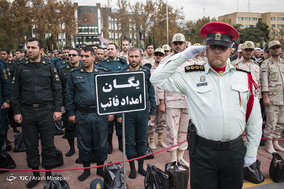 وداع با پیکر سه شهید دفاع مقدس در فرماندهی نیروی انتظامی