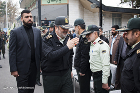 وداع با پیکر سه شهید دفاع مقدس در فرماندهی نیروی انتظامی