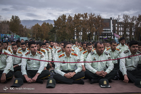 وداع با پیکر سه شهید دفاع مقدس در فرماندهی نیروی انتظامی
