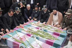 وداع با پیکر سه شهید دفاع مقدس در فرماندهی نیروی انتظامی