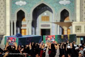 تشییع سه شهید مدافع حرم در قم‎