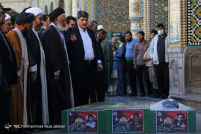 تشییع سه شهید مدافع حرم در قم‎