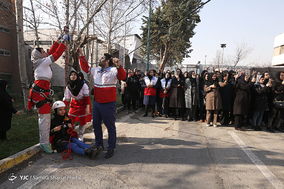 مانور زلزله در خوابگاه دانشجویی دختران