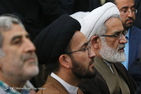 مراسم ترحیم آیت الله هاشمی شاهرودی در مسجد اعظم قم