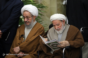 مراسم ترحیم آیت الله هاشمی شاهرودی در مسجد اعظم قم