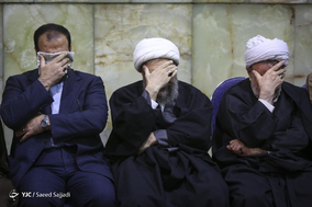 آیت الله صادق آملی لاریجانی، رئیس قوه قضاییه و حسینعلی امیری، معاون پارلمانی رئیس جمهور در مراسم بزرگداشت آیت الله هاشمی شاهرودی