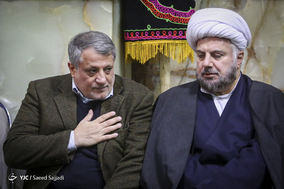 محسن هاشمی رفسنجانی، رئیس شورای شهر تهران در مراسم بزرگداشت آیت الله هاشمی شاهرودی