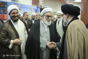آیت‌الله محمدی گلپایگانی، رئیس دفتر مقام معظم رهبری در حاشیه آیین تکریم و معارفه رئیس مرکز رسیدگی به امور مساجد