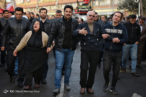 مراسم تشییع پیکر آتش نشان شهید 