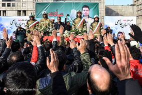 مراسم تشییع پیکر آتش نشان شهید 