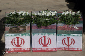 تشییع پیکر سه شهید دفاع مقدس در شیراز
