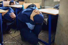 مانور زلزله در مدرسه دخترانه شهید باکری