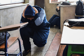 مانور زلزله در مدرسه دخترانه شهید باکری