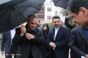 محمدجواد آذری جهرمی وزیر ارتباطات و فناوری اطلاعات و علیرضا رزم حسینی استاندار خراسان رضوی