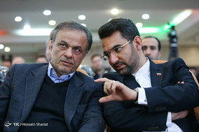 محمدجواد آذری جهرمی وزیر ارتباطات و فناوری اطلاعات و علیرضا رزم حسینی استاندار خراسان رضوی