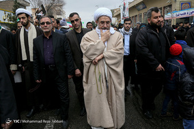 حضور آیت‌الله محسن اراکی دبیرکل مجمع جهانی تقریب مذهب اسلامی در جشن ۲۲ بهمن چهل سالگی شهر مقدس قم
