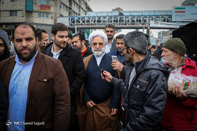 حضور حجت الاسلام غلامحسین محسنی اژه ای سخنگوی قوه قضائیه در جشن ۲۲ بهمن چهل سالگی