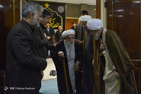 حضور آیت اله جنتی بزرگداشت آیت الله محمد مؤمن