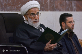 حضور آیت اله جنتی بزرگداشت آیت الله محمد مؤمن