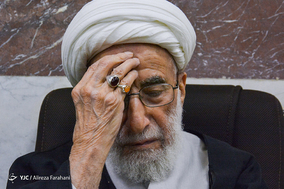 حضور آیت اله جنتی بزرگداشت آیت الله محمد مؤمن