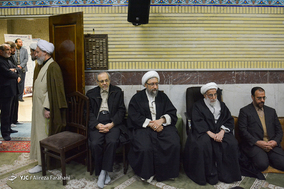 حضور آیت اله جنتی و آملی لاریجانی در بزرگداشت آیت الله محمد مؤمن