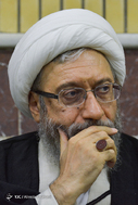 حضور آیت اله آملی لاریجانی بزرگداشت آیت الله محمد مؤمن