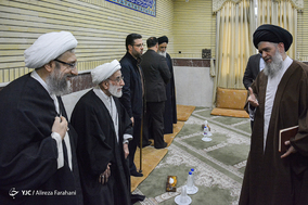 حضور آیت اله جنتی و آملی لاریجانی در بزرگداشت آیت الله محمد مؤمن