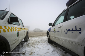 بارش برف در گردنه اسدآباد همدان