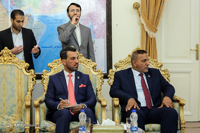 دیدار محمد الحلبوسی رئیس پارلمان عراق با علی شمخانی دبیر شورای عالی امنیت ملی