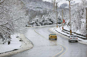 بارش سنگین برف در همدان