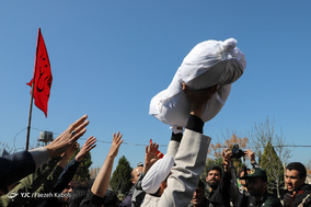 تشییع پیکر پاک ۲ شهید گمنام جنگ تحمیلی در گرگان