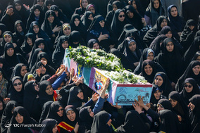 تشییع پیکر پاک ۲ شهید گمنام جنگ تحمیلی در گرگان
