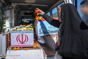 تشییع پیکر پاک ۲ شهید گمنام جنگ تحمیلی در گرگان