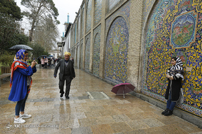 مسافران نوروزی در کاخ گلستان