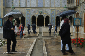 مسافران نوروزی در کاخ گلستان