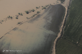تصاویر هوایی از مناطق سیل زده حاشیه رودخانه کارون در استان خوزستان
