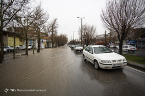بارش شدید باران و آبگرفتگی معابر همدان