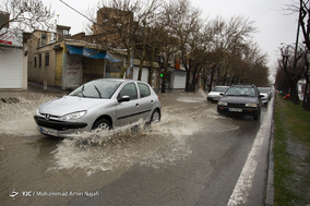 بارش شدید باران و آبگرفتگی معابر همدان