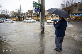 بارش شدید باران و آبگرفتگی معابر همدان