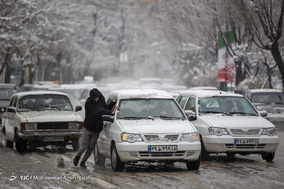 بارش شدید برف بهاری در همدان