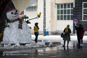 بارش شدید برف بهاری در همدان