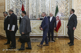 دیدار محمدعلی الحکیم وزیر خارجه عراق با محمدجواد ظریف وزیر امور خارجه جمهوری اسلامی ایران