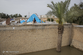اکثر اهالی روستای سیدعباس شوش به دلیل ارتفاع زیاد آب در خیابان‌ها بر پشت‌بام خانه‌های خود سکونت دارند.