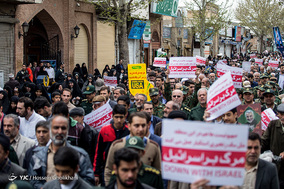 راهپیمایی مردم انقلابی قزوین در حمایت از سپاه پاسداران انقلاب اسلامی