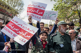 راهپیمایی مردم انقلابی قزوین در حمایت از سپاه پاسداران انقلاب اسلامی