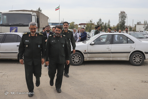 بازدید سردار غیب پرور رئیس سازمان بسیج مسضعفین کشور از مناطق سیل زده گلستان