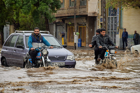 بارش شدید باران و سیلاب در شهر کرمان