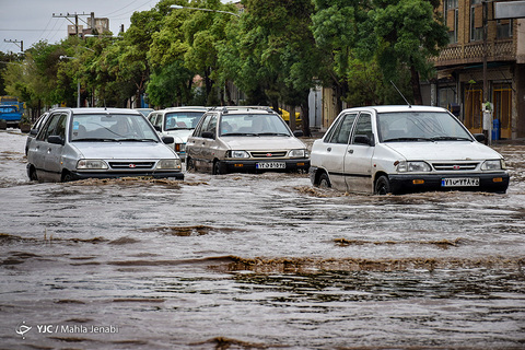 بارش شدید باران و سیلاب در شهر کرمان