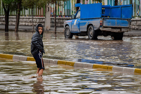 بارش شدید باران و سیلاب در شهر کرمان