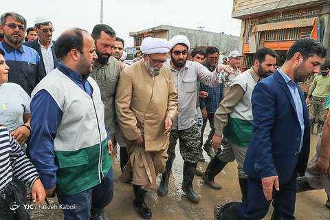 سفر حجت الاسلام احمد مروی تولیت آستان قدس رضوی به مناطق سیل‌زده آق‌قلا و گمیشان در استان گلستان